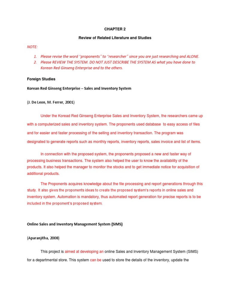 inventory thesis documentation