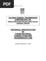 Technical Specification OF Tower Material For66Kv-Panther Transmission Line