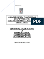 Technical Specification OF Tower Material For66Kv-Panther Transmission Line