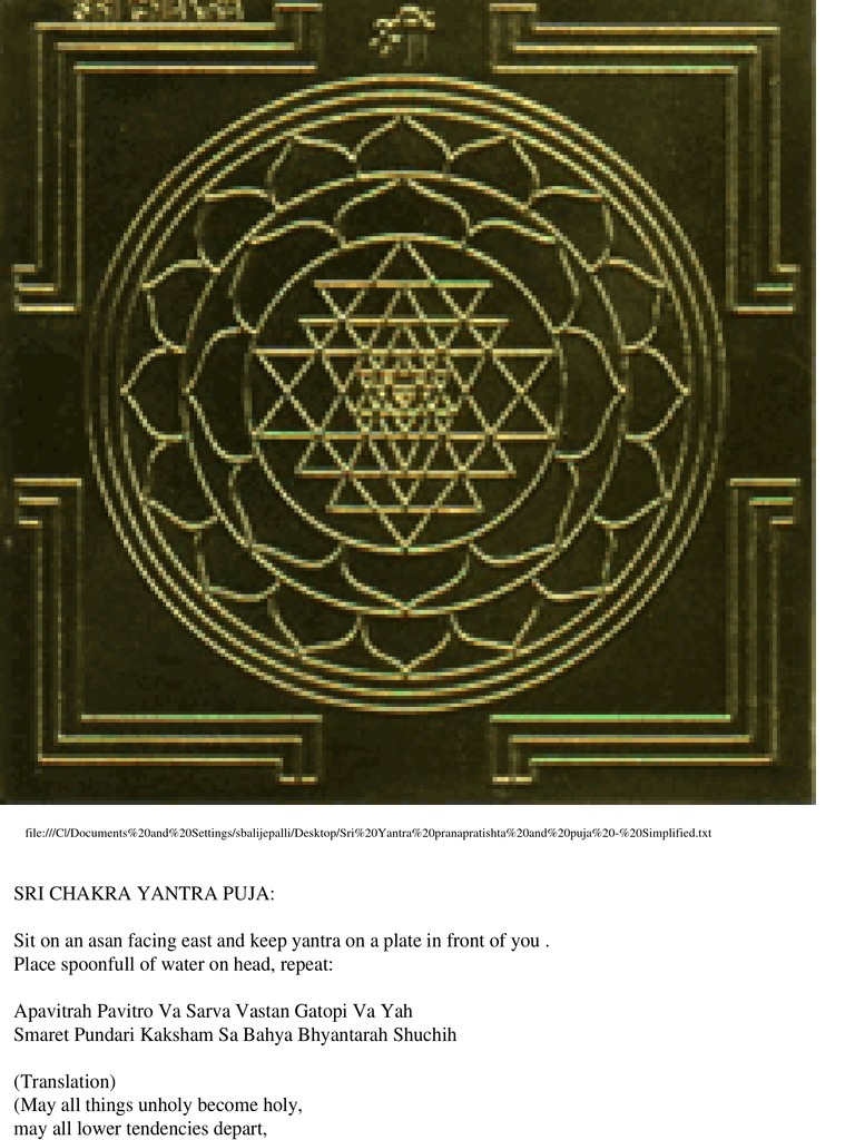 Simplified Sri Yantra Puja Guide | PDF | Buddhism And Sexuality | Hindu ...