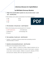 Examination On Infectious Diseases For Capital Medical University 200X Batch Overseas Students