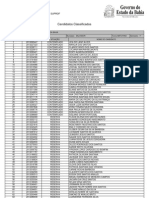 Candidatos Classificados Curso Técnico em Alimentos Salvador