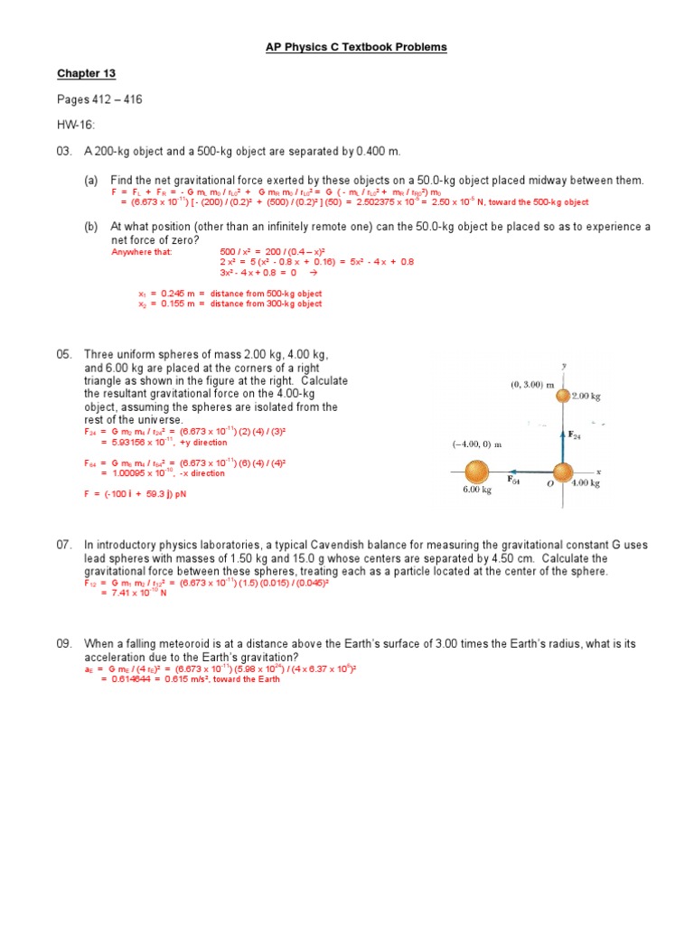AP Physics C: Gravitational Problems | PDF | Astronomical Unit | Orbit