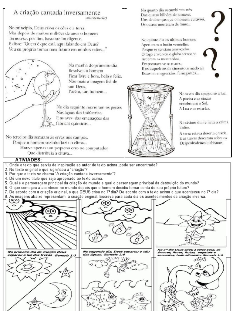 Atividades sobre a Criação do Mundo | PDF | Filosofia