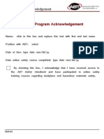 Safety Acknowledgement Form