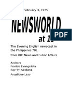 Monday February 3, 1975 Newsworld at 13 On IBC Channel 13