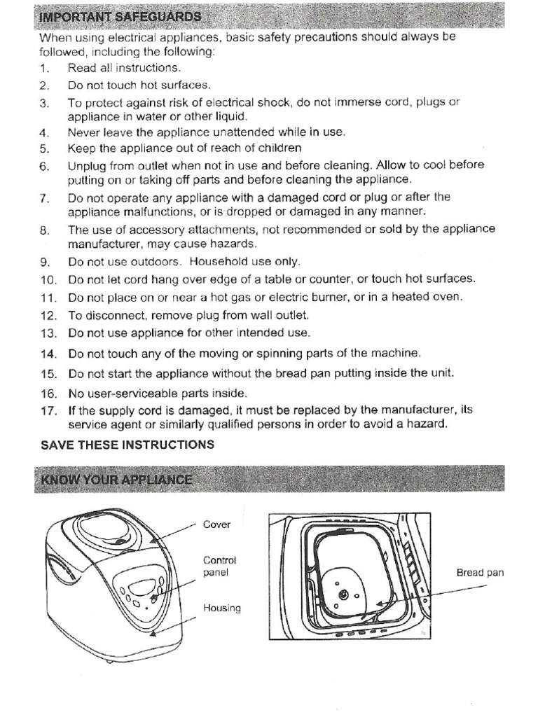 Cookworks Breadmaker Manual ENG