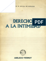 ZAVALA DE GONZÁLEZ. Matilde, DERECHO A LA INTIMIDAD. Abeledo-Perrot. 1982