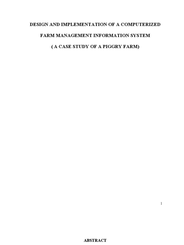 Computerized Piggery Management System | PDF | Management Information ...