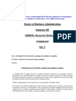 Master of Business Administration Semester III MB0050-Research Methodology Assignment Set - 1