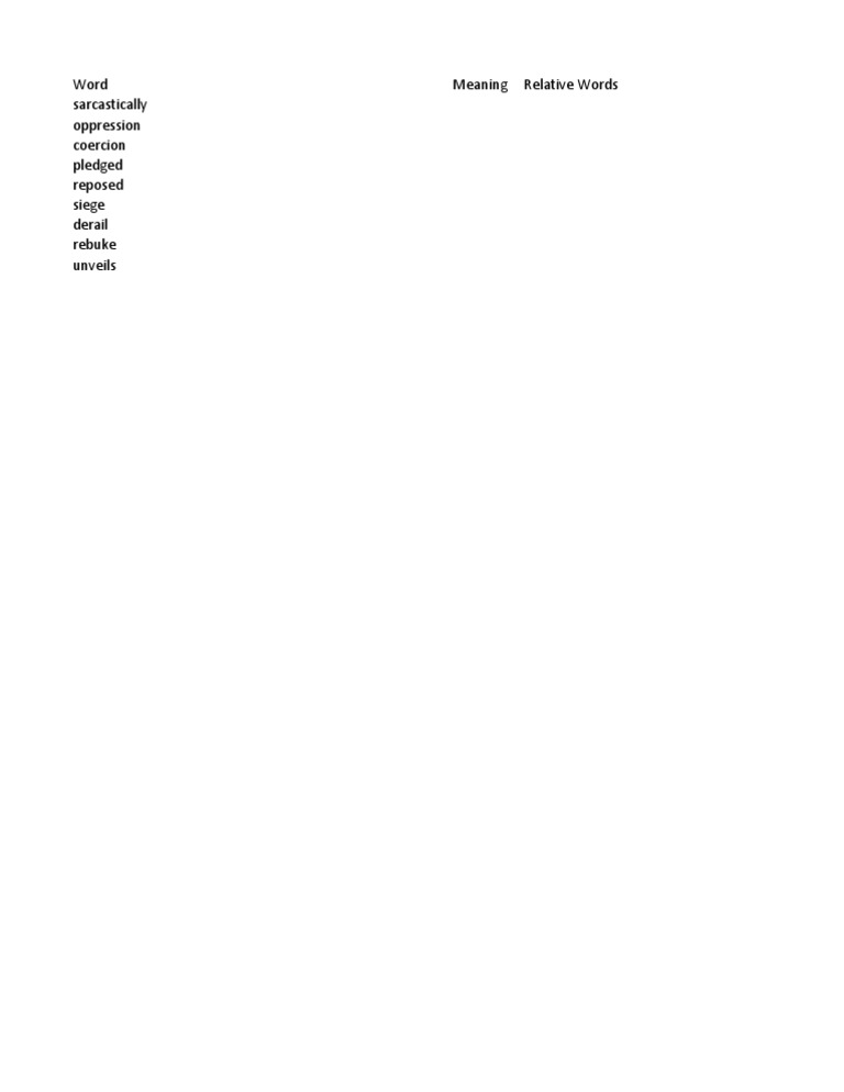 Word Meanings and Synonyms Guide | PDF