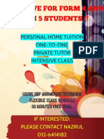 Exclusive For Form 4 and Form 5 Students !!: Personal Home Tuition One-To-One Private Tutor Intensive Class