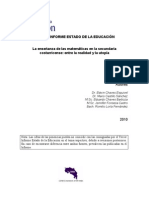 La Enseñanza de Las Matemáticas en La Secundaria Costarricense