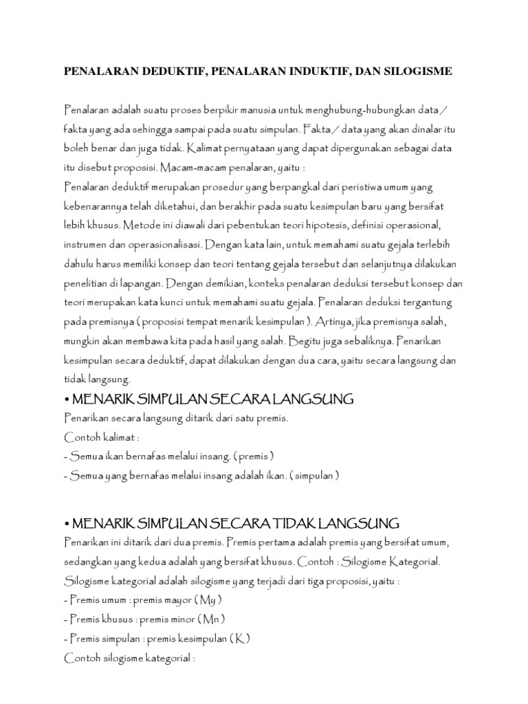 Penalaran Deduktif dan Induktif | PDF