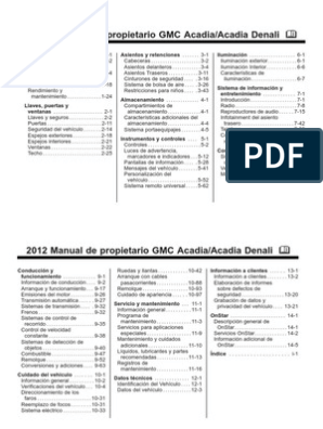 2012 Acadia Manual Propietario, PDF, Airbag