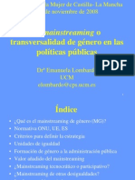 Transversalidad de Genero en Las Politicas Publicas