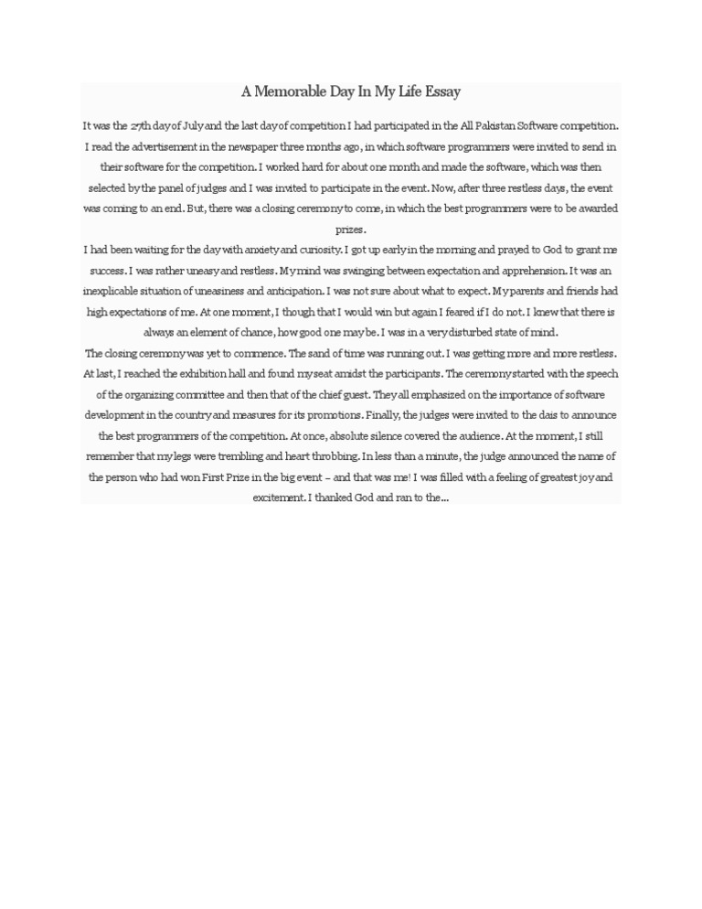 an interesting day essay