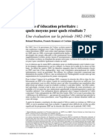 Zones D'éducation Prioritaire: Quels Moyens Pour Quels Résultats ?