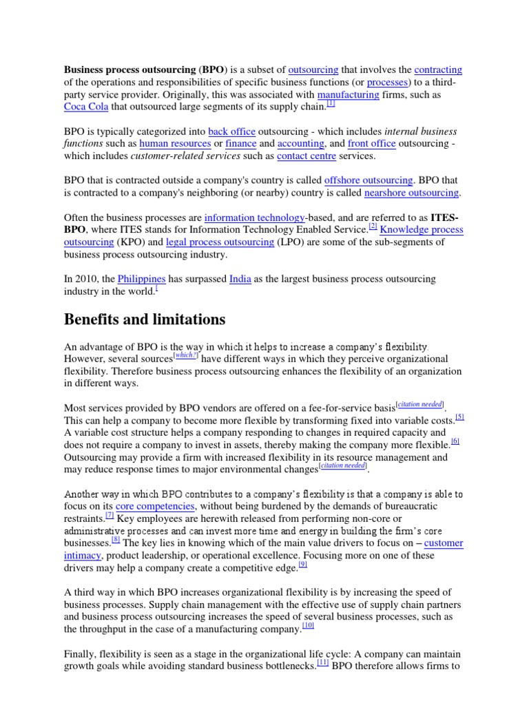 Business Process Outsourcing HRM | PDF | Business Process Outsourcing ...