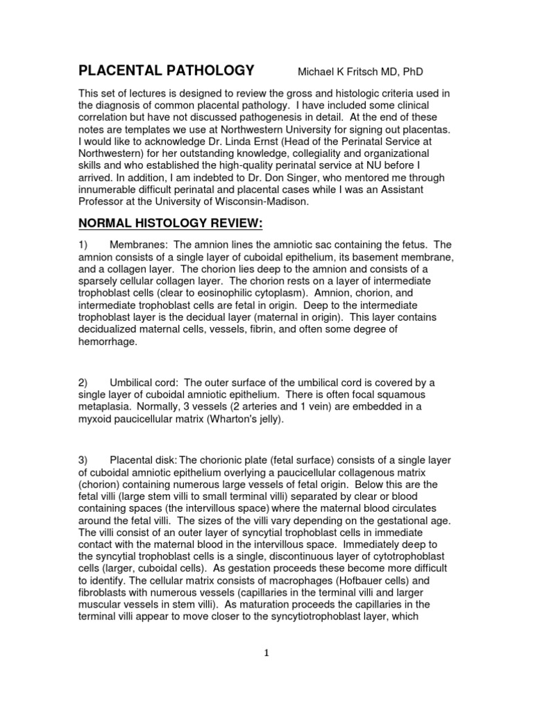 Placental Pathology | PDF | Placenta | Preterm Birth
