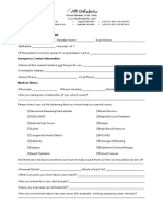 MK Orthodontics Preliminary Health History Form