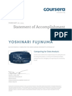Statement of Accomplishment: Yoshinari Fujinuma