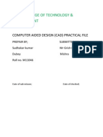 Delhi College of Technology & Management: Computer Aided Design (Cad) Practical File