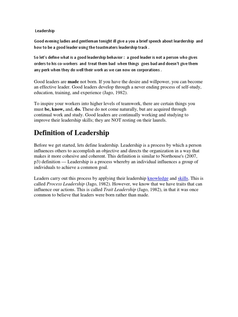 Effective Leadership Skills Overview | PDF | Career & Growth