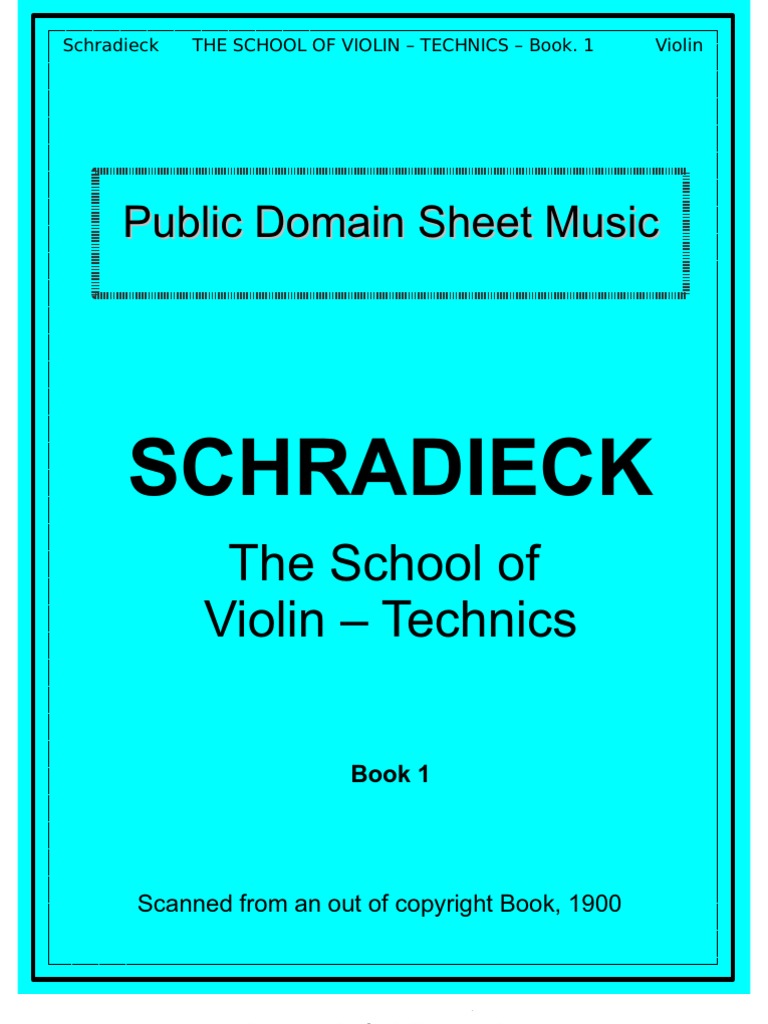 Schradieck School of Violin Technics - Book 1 | PDF