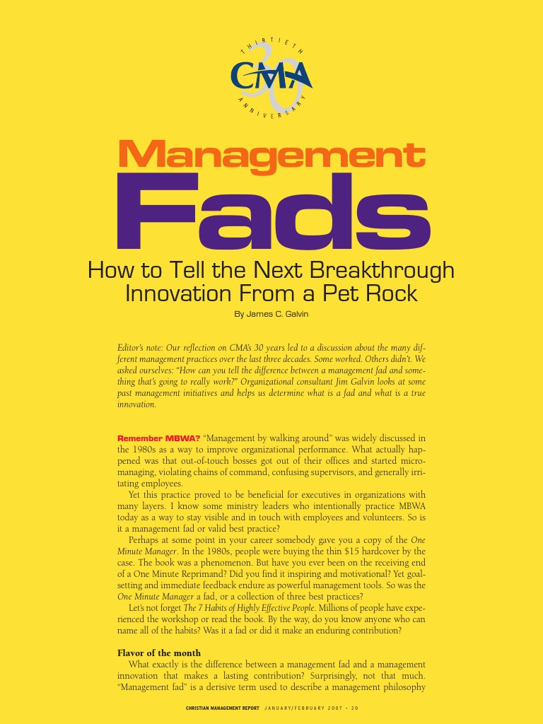 Management Fads | Download Free PDF | Innovation | Leadership
