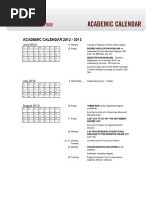 Academic Calendar 2012-2013 MIT | PDF | Academic Term | Test (Assessment)