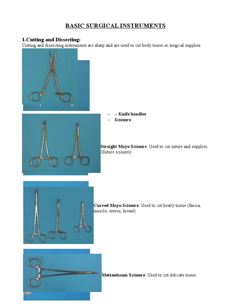 Surgical Instruments PDF Surgery Medical Specialties