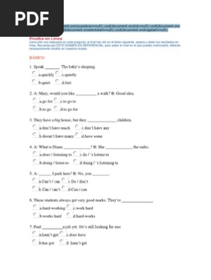 Preguntas De Examenes Basico Intermedio Britanico Pdf