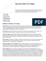 Methods of Costing and Types of Costing