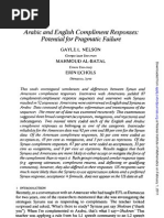 Download Arabic and English Compliment ResponsesPotential for Pragmatic Failure by Ahmed S Mubarak SN124890328 doc pdf