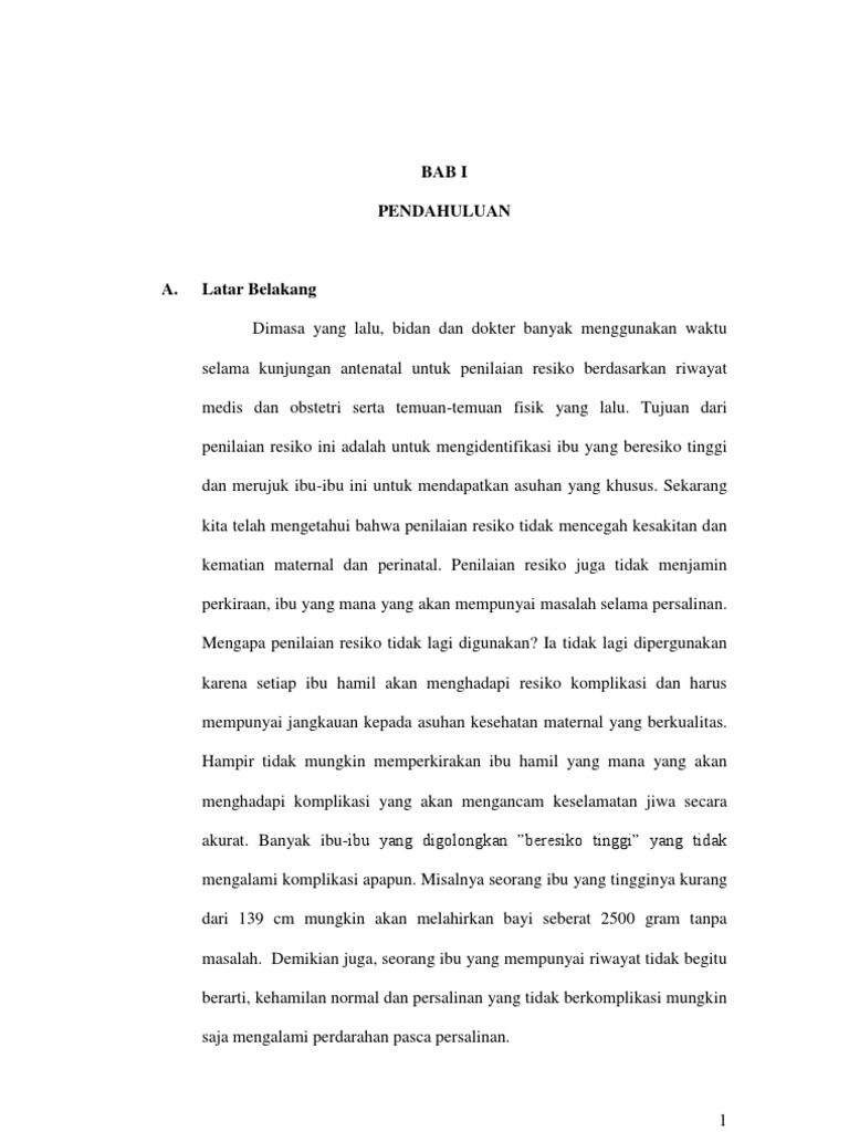 Makalah Asuhan Kehamilan Kunjungan Awal