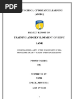 Download Amity Project - Training and Development of HDFC Bank by Manish Sharma SN124902009 doc pdf