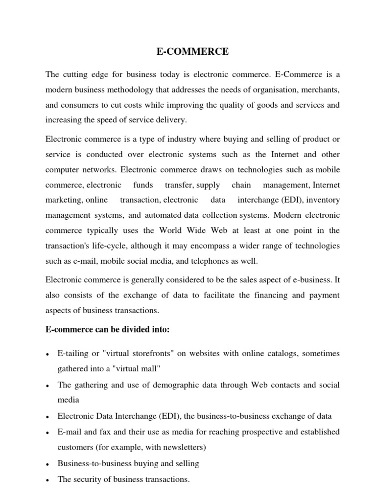 E Commerce | PDF | Computers