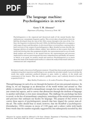 bestseller altmann psycholinguistics