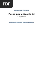 Plantilla Plan de Dirección de Proyectos