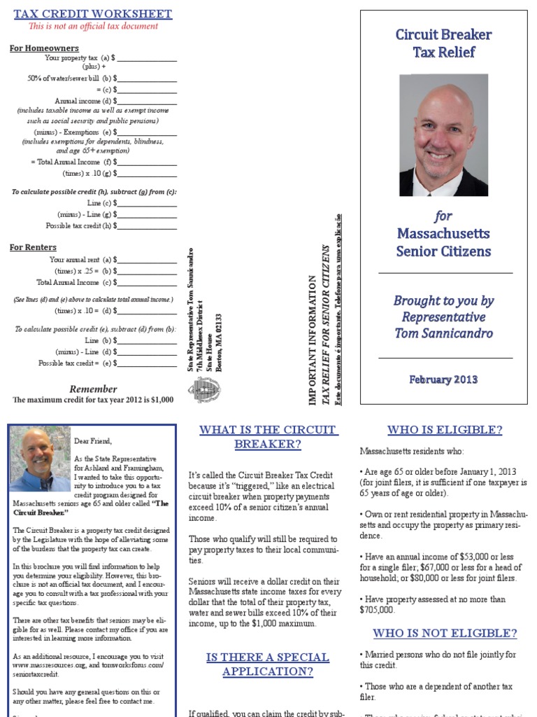 SR Circuit Breaker Pamphlet 2013 PDF Property Tax Tax Credit