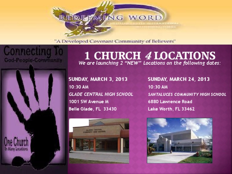 New Church Locations Launch Dates | PDF