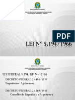 LEI #5.194/1966: Serviço Público Federal Conselho Regional de Engenharia E Agronomia Do Estado de São Paulo - Crea-Sp