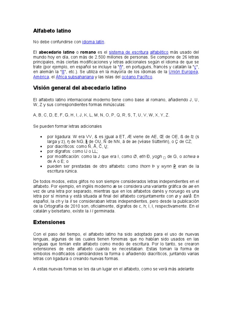 Origen y evolución del alfabeto latino | PDF | Escritura latina ...