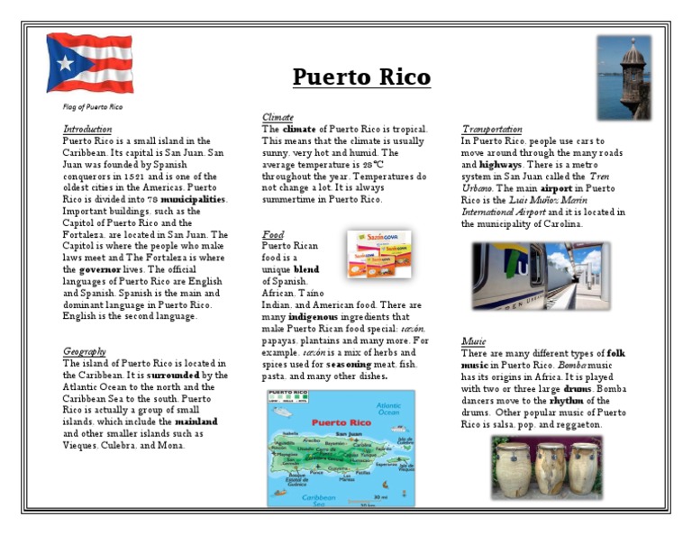 Overview of Puerto Rico's Culture and Geography | PDF