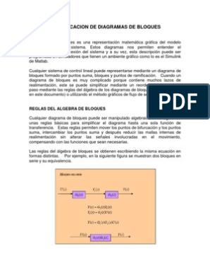 Sistemas Dinamicos Simplificacion Diagramas de Bloques | PDF |  Realimentación | Ecuaciones