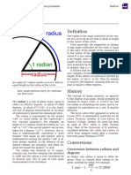 Radian: Angle Subtended Circle Arc Radius