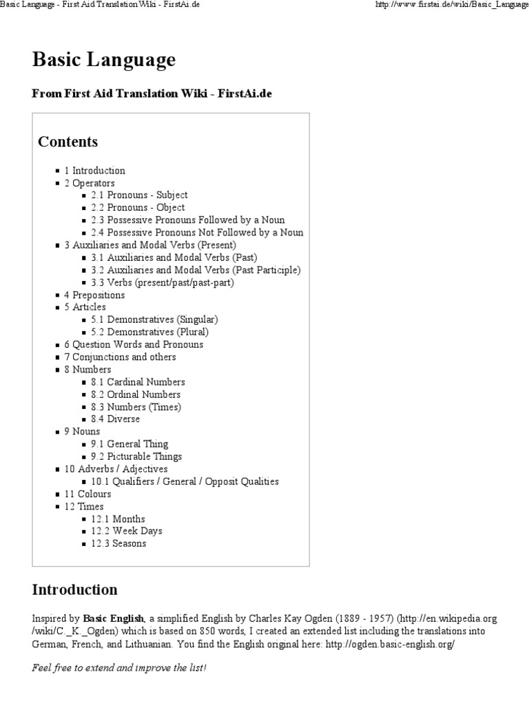 Basic Language Translation Guide | PDF | Languages