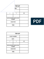 Tob Slip: Flight Number Date