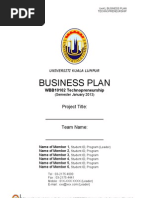 Download Business Plan UniKL Template - Jan2013 by Muhammad Syukri SN125038523 doc pdf